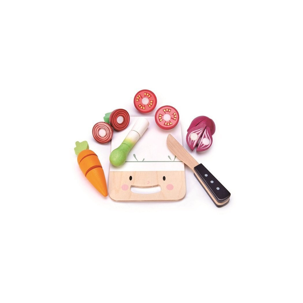 Drewniana Deska z Warzywami Do Krojenia - Mini Chef - Tender Leaf Toys