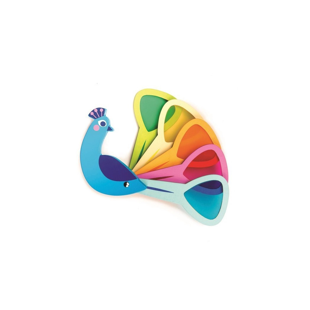 Paw z Kolorowymi Szybkami - Drewniana Zabawka Poznajemy Kolory - Tender Leaf Toys