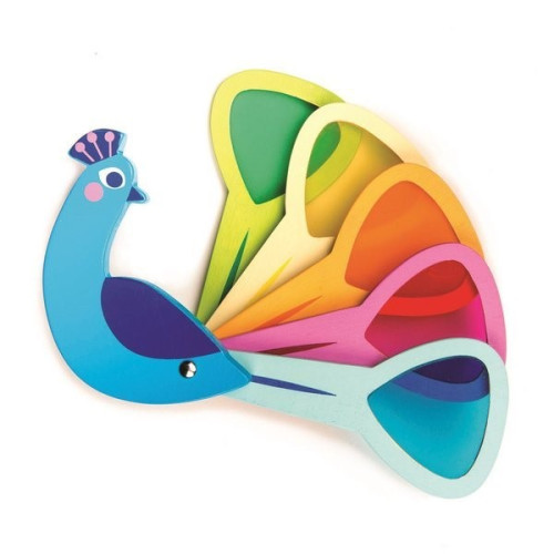 Paw z Kolorowymi Szybkami - Drewniana Zabawka Poznajemy Kolory - Tender Leaf Toys