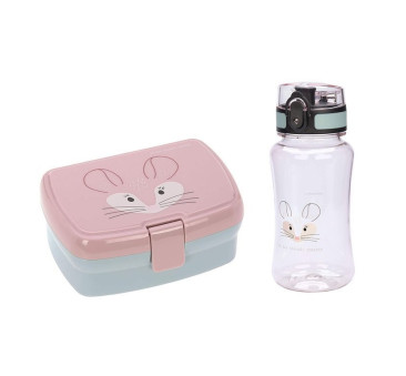 Szynszyla - Zestaw na lunch Lunchbox + Tritanowa butelka - bidon 460 ml About Friends Szynszyla - Lassig