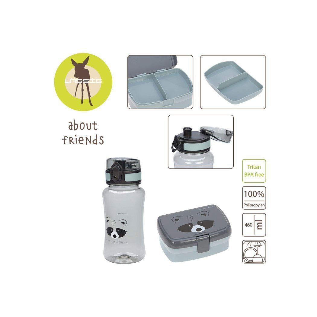 Szop - Zestaw na lunch Lunchbox + Tritanowa butelka - bidon 460 ml About Friends Szop - Lassig