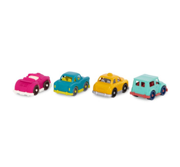Zestaw 4 Mini Autek z Żółtą Taxi - 4 Mini Riders - Wonder Wheels