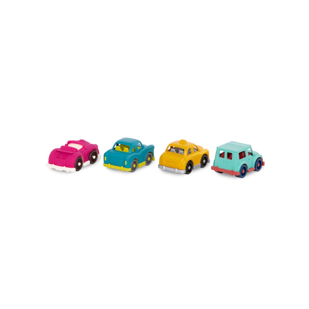 Zestaw 4 Mini Autek z Żółtą Taxi - 4 Mini Riders - Wonder Wheels