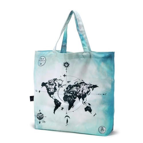 Shopper Bag - World Orchestra - True Turquoise Vintage Map - Torba na zakupy - La Millou