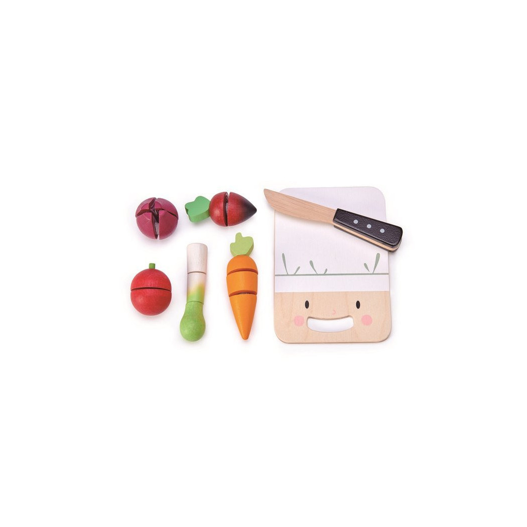 Drewniana Deska z Warzywami Do Krojenia - Mini Chef - Tender Leaf Toys