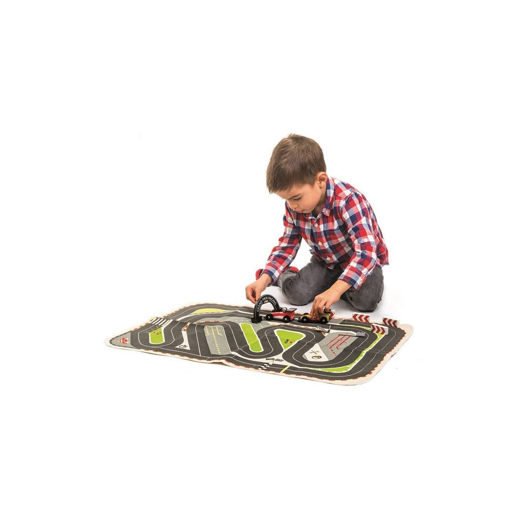 WYPRZEDAŻ Mata Tor Formuła 1 z Drewnianymi Samochodami - Tender Leaf Toys