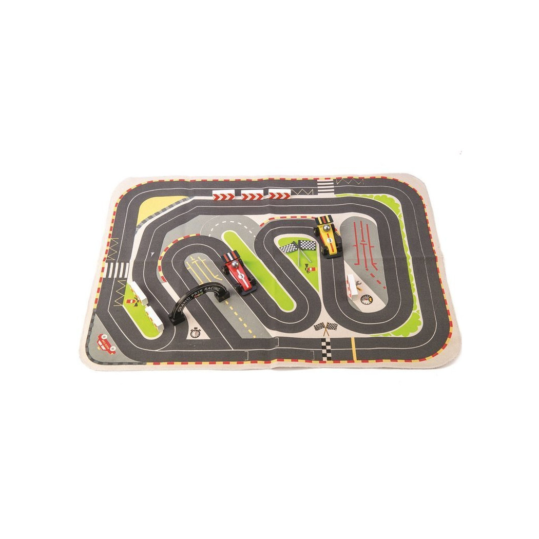 WYPRZEDAŻ Mata Tor Formuła 1 z Drewnianymi Samochodami - Tender Leaf Toys