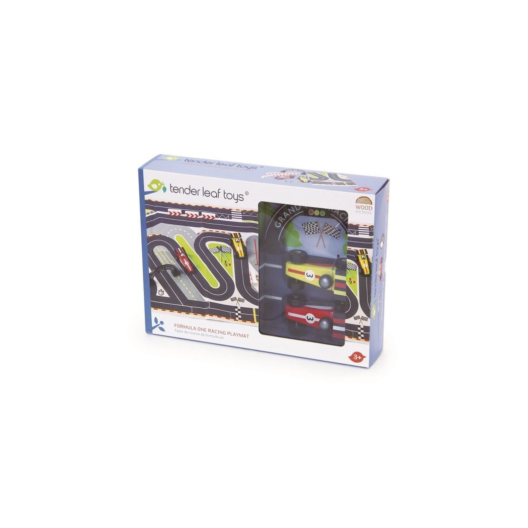 WYPRZEDAŻ Mata Tor Formuła 1 z Drewnianymi Samochodami - Tender Leaf Toys