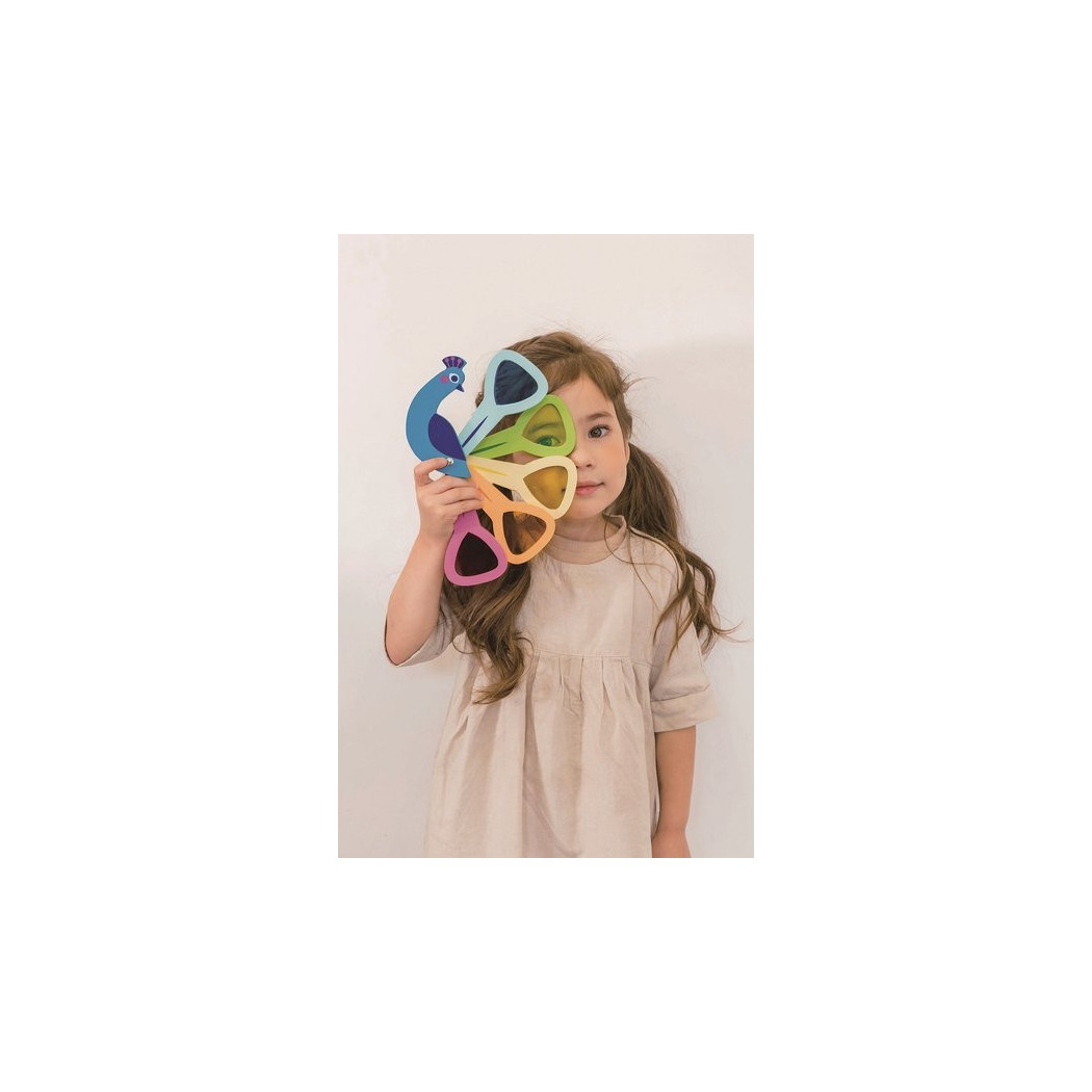 Paw z Kolorowymi Szybkami - Drewniana Zabawka Poznajemy Kolory - Tender Leaf Toys