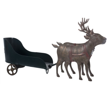 WYPRZEDAŻ Sanie Świetego Mikołaja - Dekoracja Bożonarodzeniowa - Santas Sleigh with Reindeers - Maileg