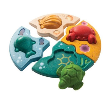 Drewniane Puzzle Zwierzęta Morskie - Plan Toys - Montessori