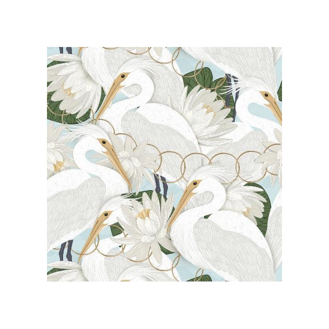 Poduszka - Bed Pillow - Heron In a Cream Lotus - 40x60 cm - La Millou