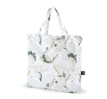 Shopper Bag - Heron In a Cream Lotus - Torba na zakupy - La Millou
