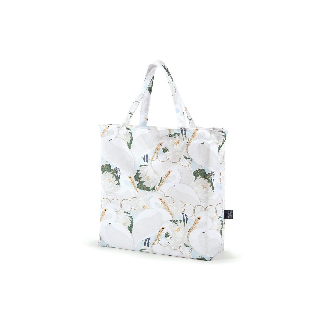 Shopper Bag - Heron In a Cream Lotus - Torba na zakupy - La Millou
