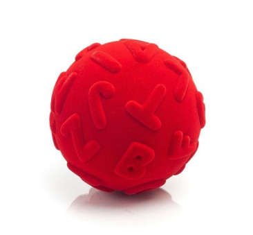 Sensoryczna Piłka Wielkie Litery - Czerwona - Rubbabu