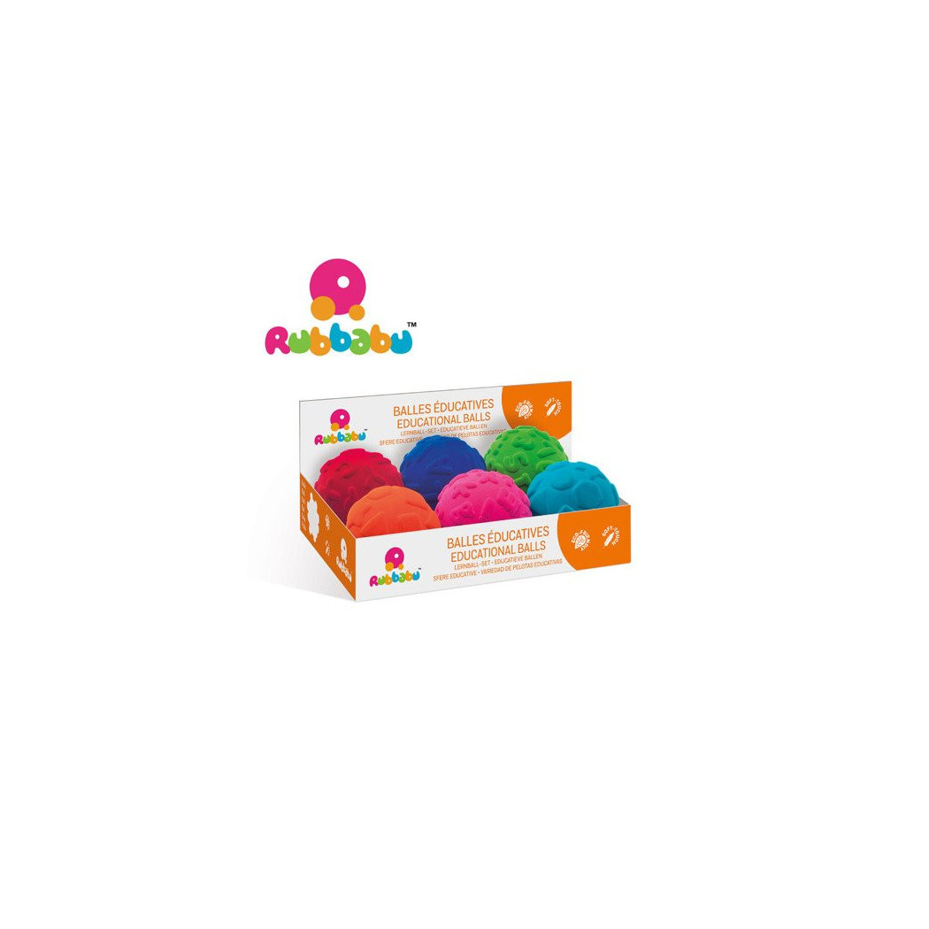 Sensoryczna Piłka Wielkie Litery - Czerwona - Rubbabu