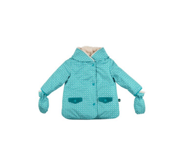 Baby Jacket + Mittens Karo 80 (12-18 msc) - Ducksday - Kurtka Dziecięca z Rękawiczkami