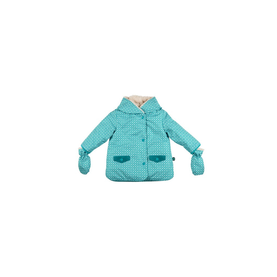 Baby Jacket + Mittens Karo 80 (12-18 msc) - Ducksday - Kurtka Dziecięca z Rękawiczkami