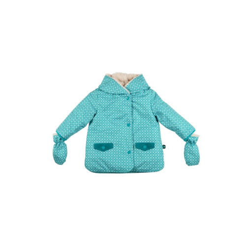 Baby Jacket + Mittens Karo 80 (12-18 msc) - Ducksday - Kurtka Dziecięca z Rękawiczkami