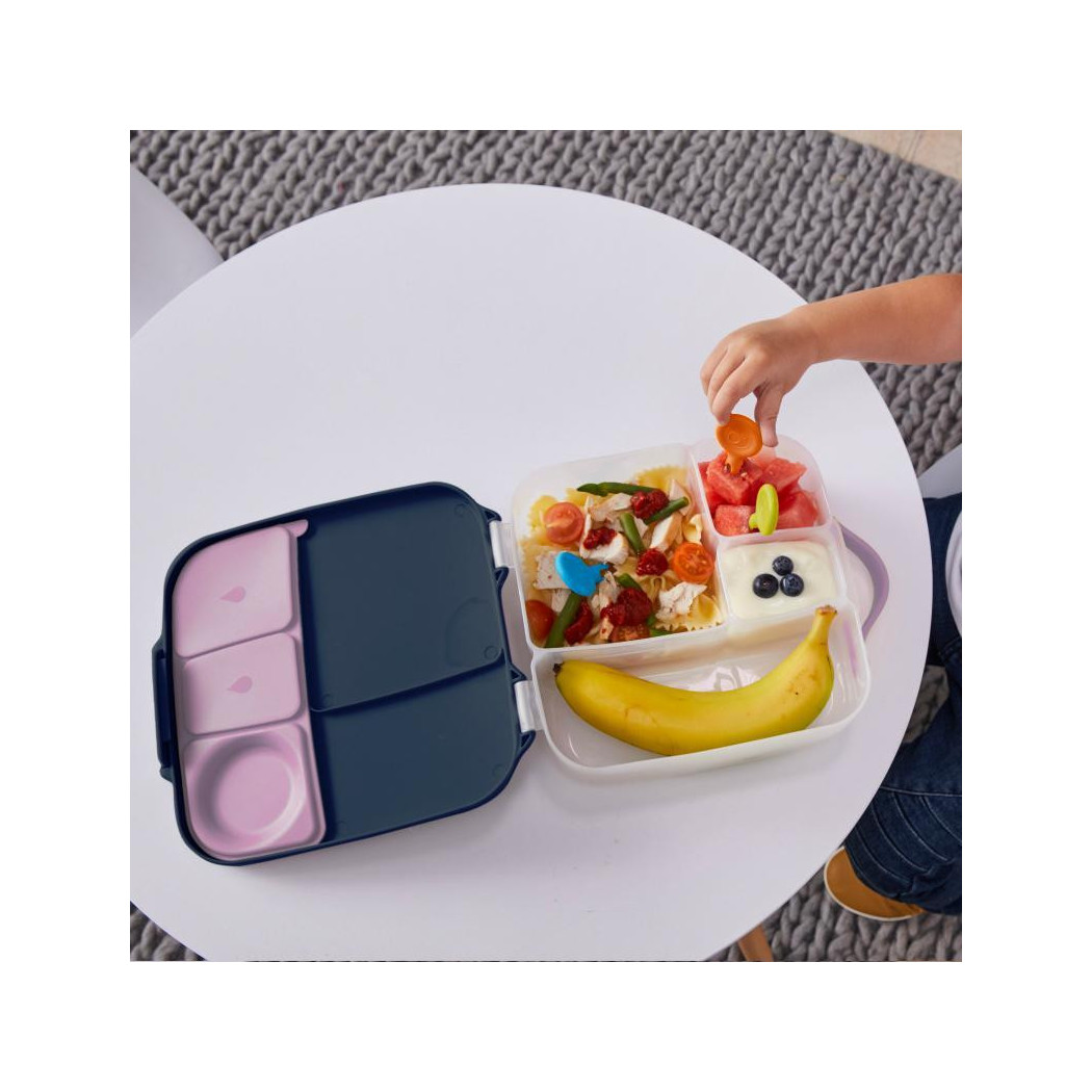 Indigo Rose - Lunchbox z Wkładem Chłodzącym - granatowo/różowy - B.BOX