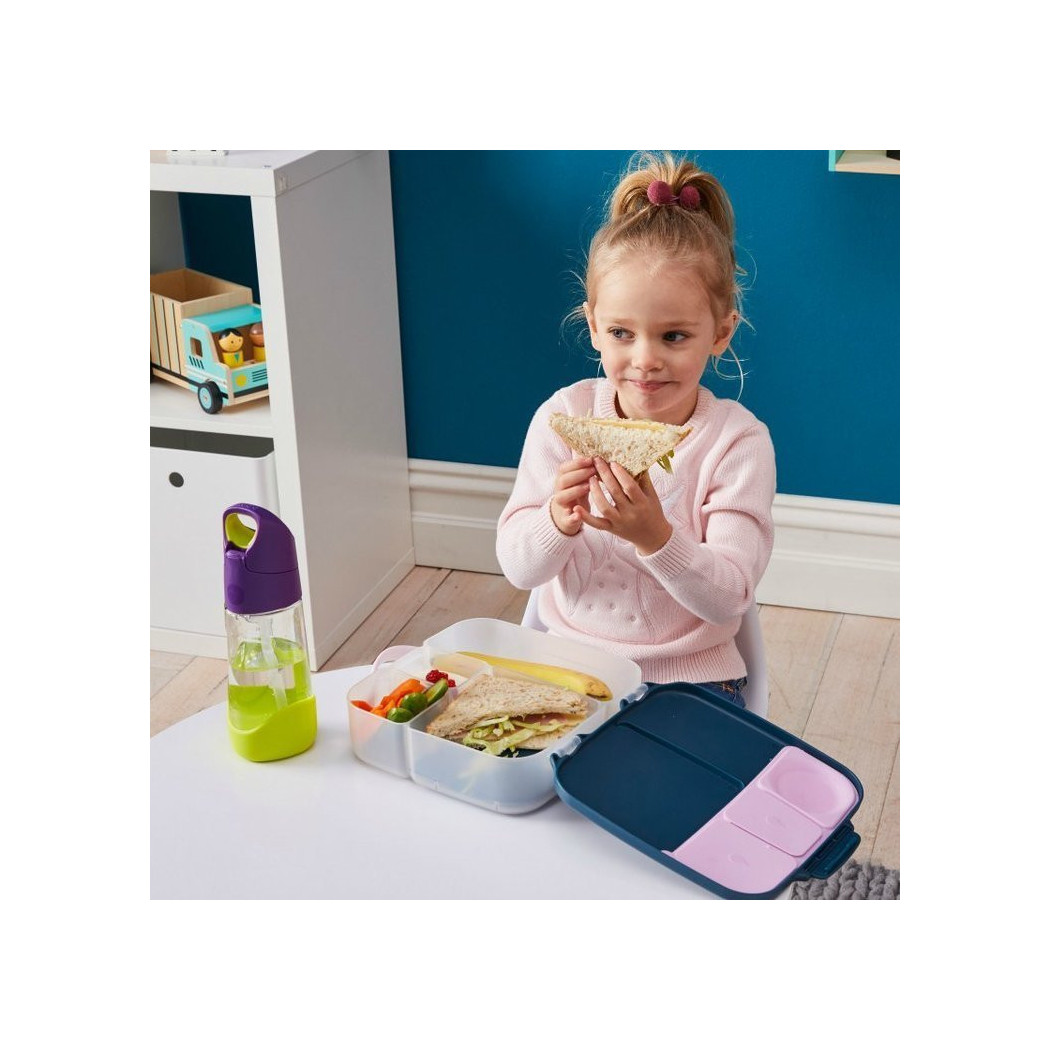 Indigo Rose - Lunchbox z Wkładem Chłodzącym - granatowo/różowy - B.BOX