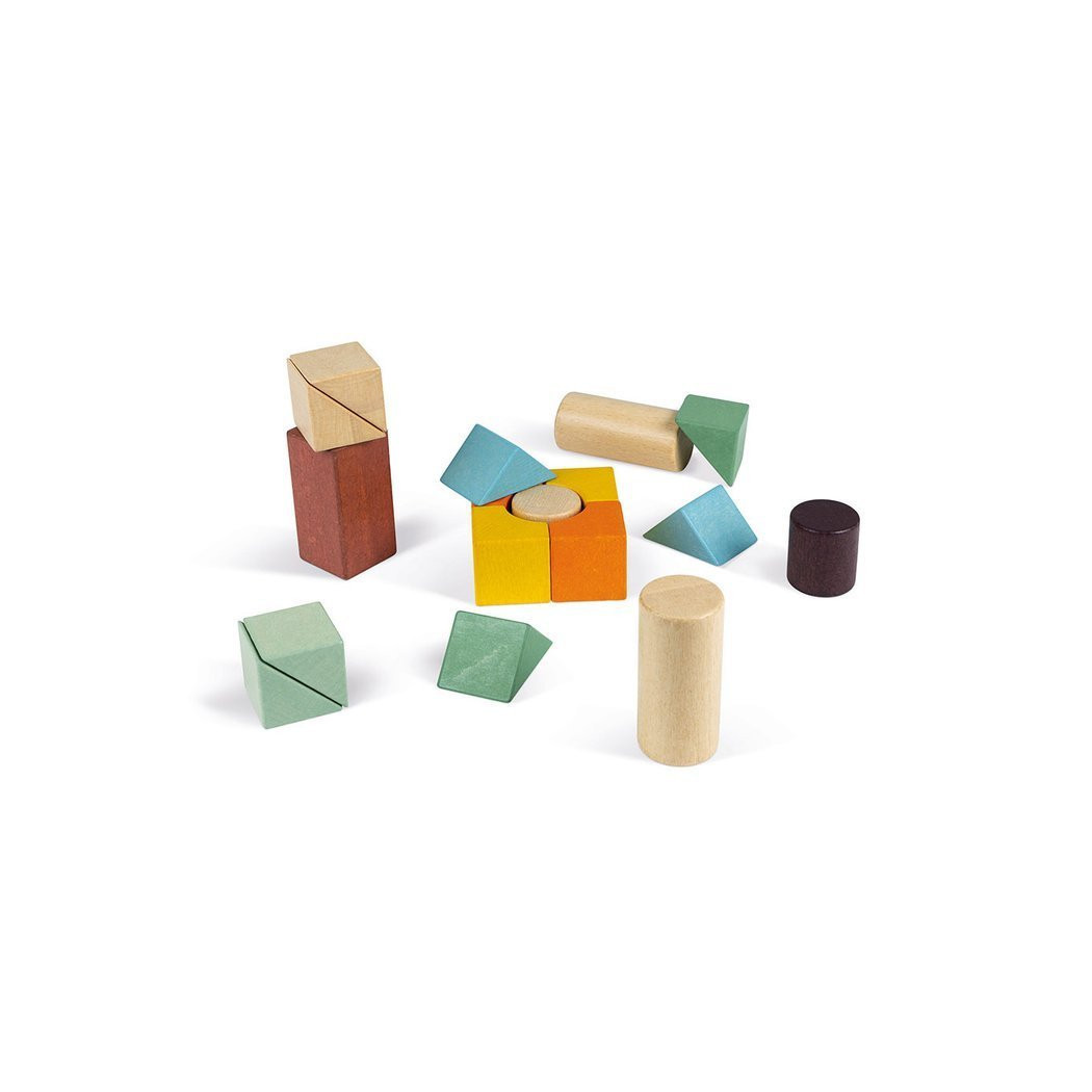 Wózek Do Ciągnięcia Drewniany z 17 Klockami - Sweet Cocoon - Janod