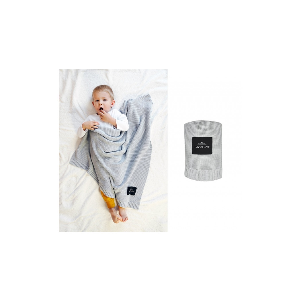 Glamour Gray - Bambusowy Koc Makaronik - 80x100 - Lullalove