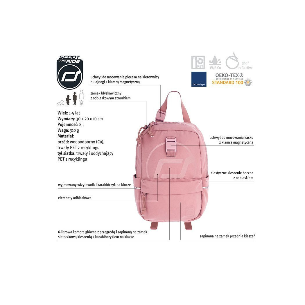 WYPRZEDAŻ Rose - Plecak Na Hulajnogę Dla Dzieci 1-5 lat - Scootandride