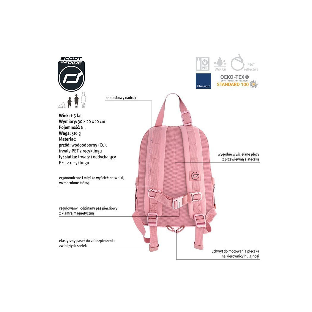 WYPRZEDAŻ Rose - Plecak Na Hulajnogę Dla Dzieci 1-5 lat - Scootandride