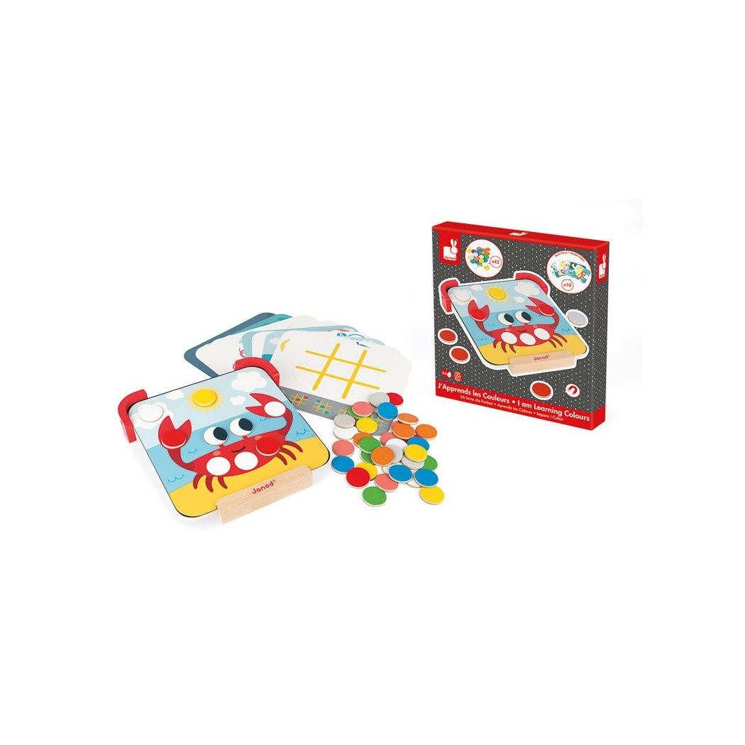 Uczę Się Kolorów - Drewniana Układanka Magnetyczna z Tablicą - Janod