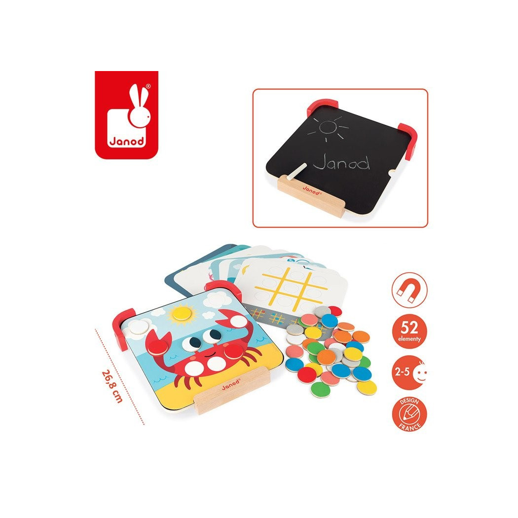 Uczę Się Kolorów - Drewniana Układanka Magnetyczna z Tablicą - Janod