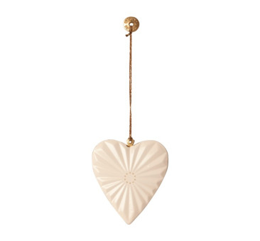 Serduszko Różowe - Dekoracja Bożonarodzeniowa - Metal Ornament Heart - Akcesoria dla Lalek - Maileg