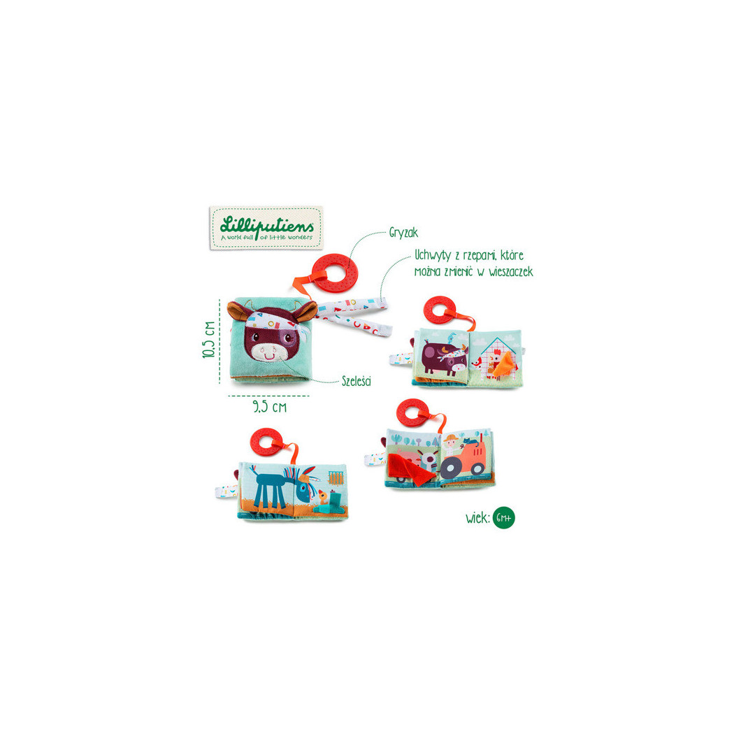 Farma - Mini Książeczka Wielofunkcyjna z Szeleszczącą Folią i Gryzakiem 6m+ - Lilliputiens