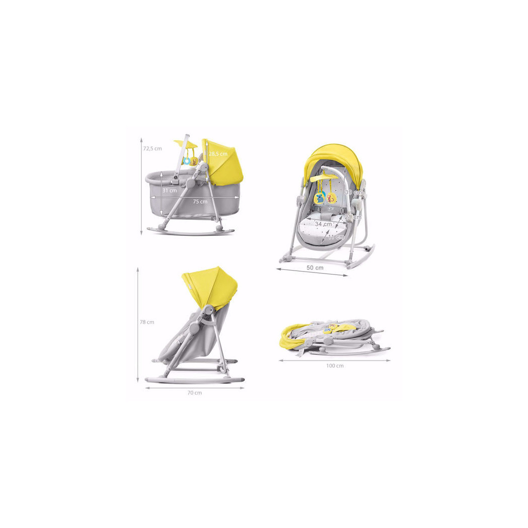 Leżaczek 5w1 UNIMO - Yellow - Kinderkraft