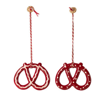 Precelek - Dekoracja Bożonarodzeniowa - Metal Ornament Pretzel - Akcesoria dla Lalek - Maileg