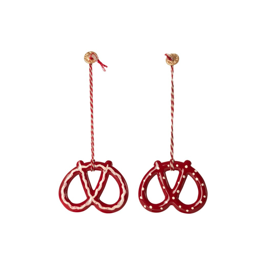 Precelek - Dekoracja Bożonarodzeniowa - Metal Ornament Pretzel - Akcesoria dla Lalek - Maileg