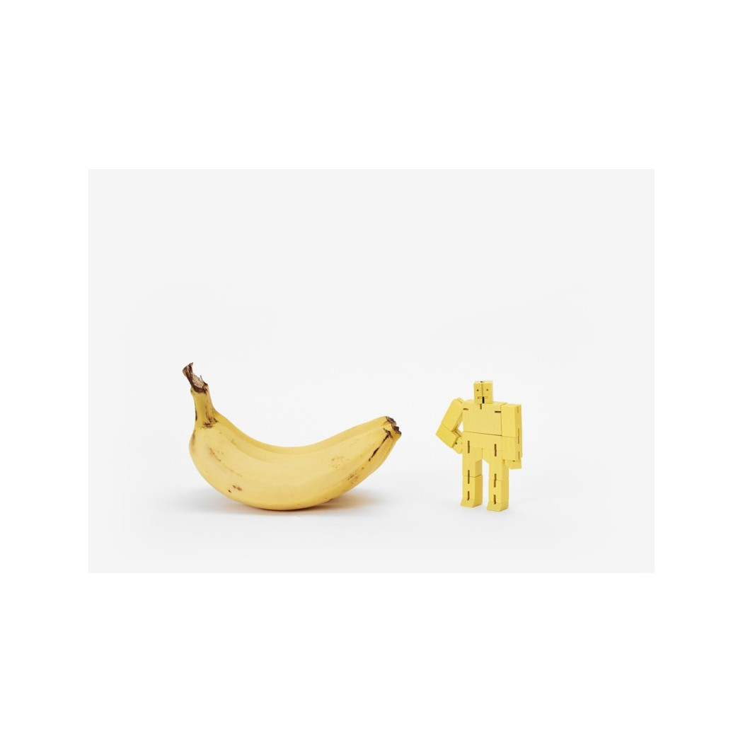 WYPRZEDAŻ Micro Yellow - Drewniane Klocki Roboty - CUBEBOT