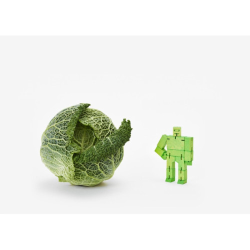 Micro Green - Drewniane Klocki Roboty - CUBEBOT