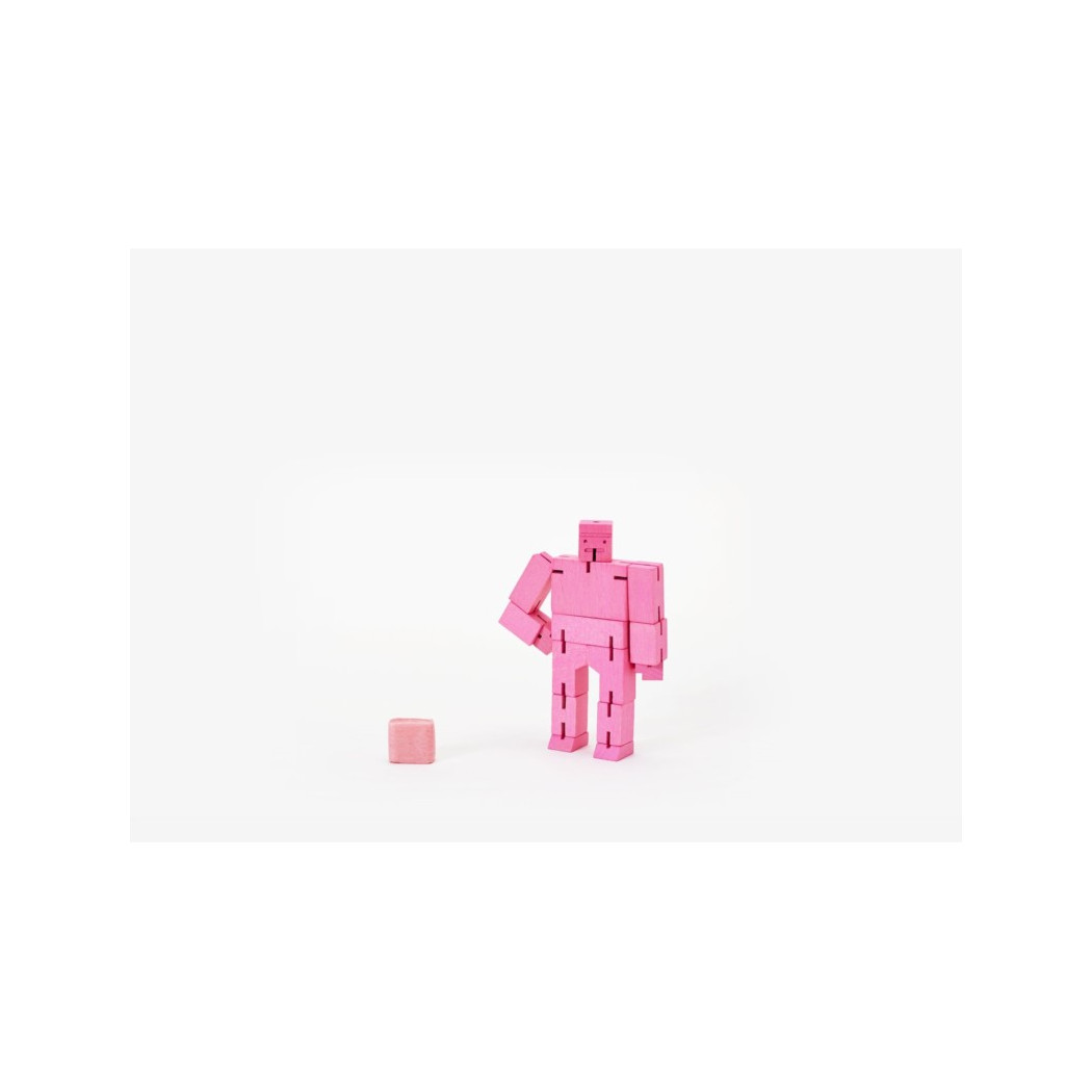 WYPRZEDAŻ Micro Pink - Drewniane Klocki Roboty - CUBEBOT