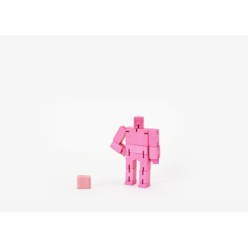 WYPRZEDAŻ Micro Pink - Drewniane Klocki Roboty - CUBEBOT