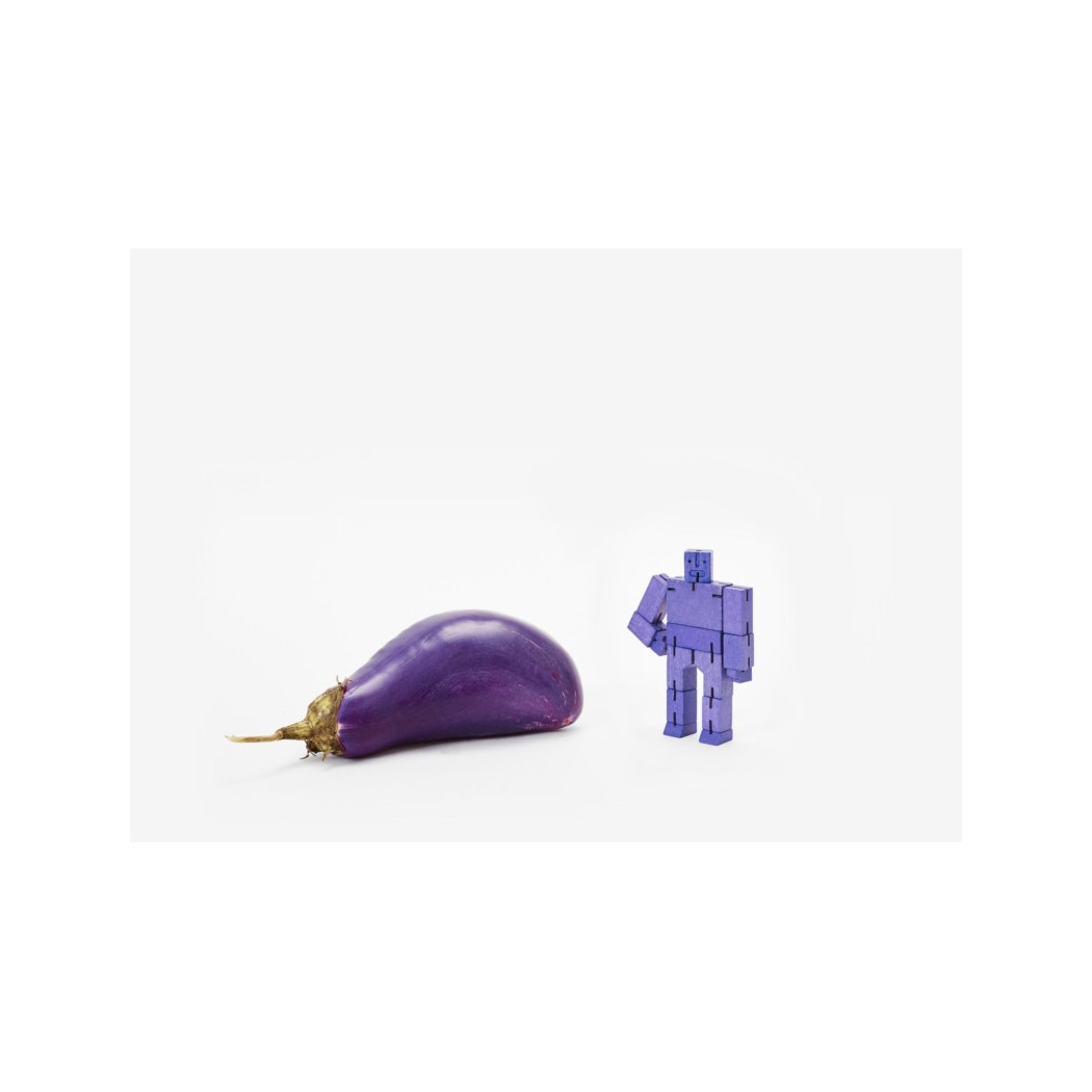 WYPRZEDAŻ Micro Purple - Drewniane Klocki Roboty - CUBEBOT