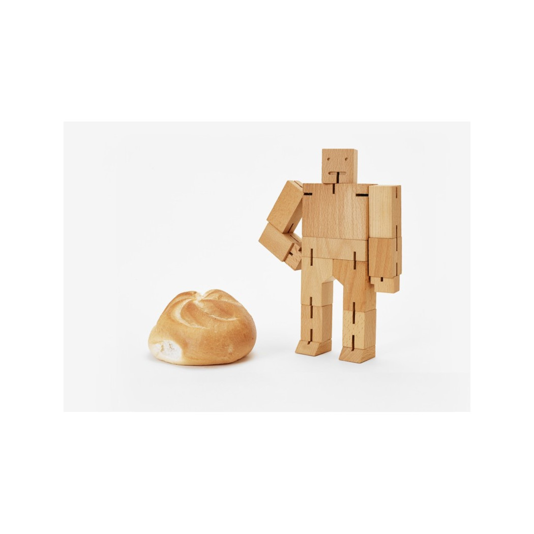 Small Natural - Drewniane Klocki Roboty - CUBEBOT