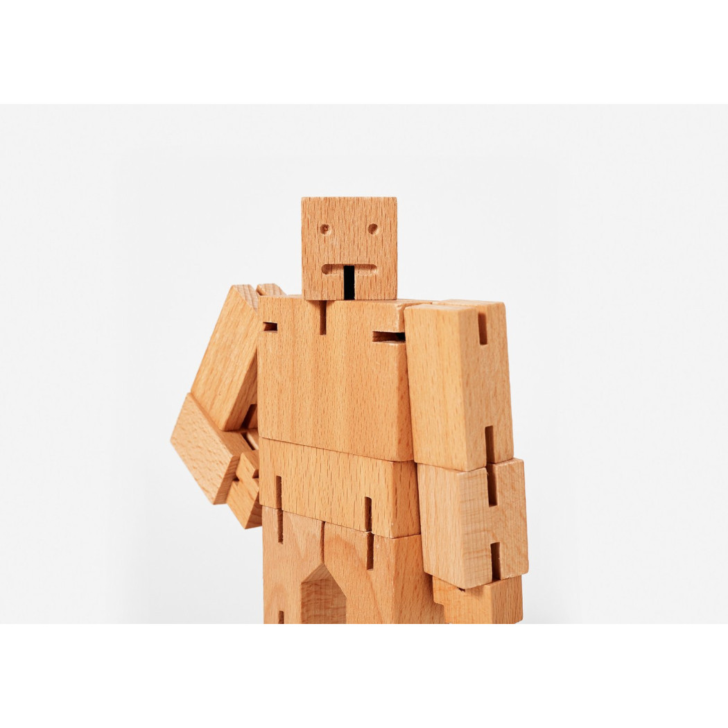 Small Natural - Drewniane Klocki Roboty - CUBEBOT