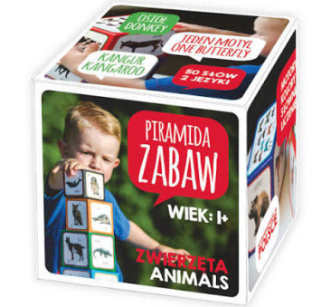 Piramida zabaw - zwierzęta/animals - kartonowe klocki do nauki przez zabawę