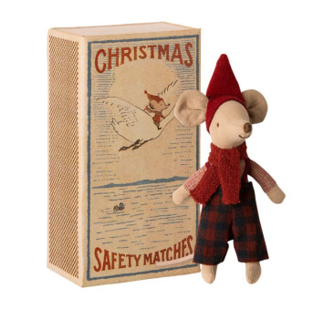 Świąteczna Myszka Chłopiec w Pudełeczku - Christmas Mouse In Box - Big Brother - Maileg
