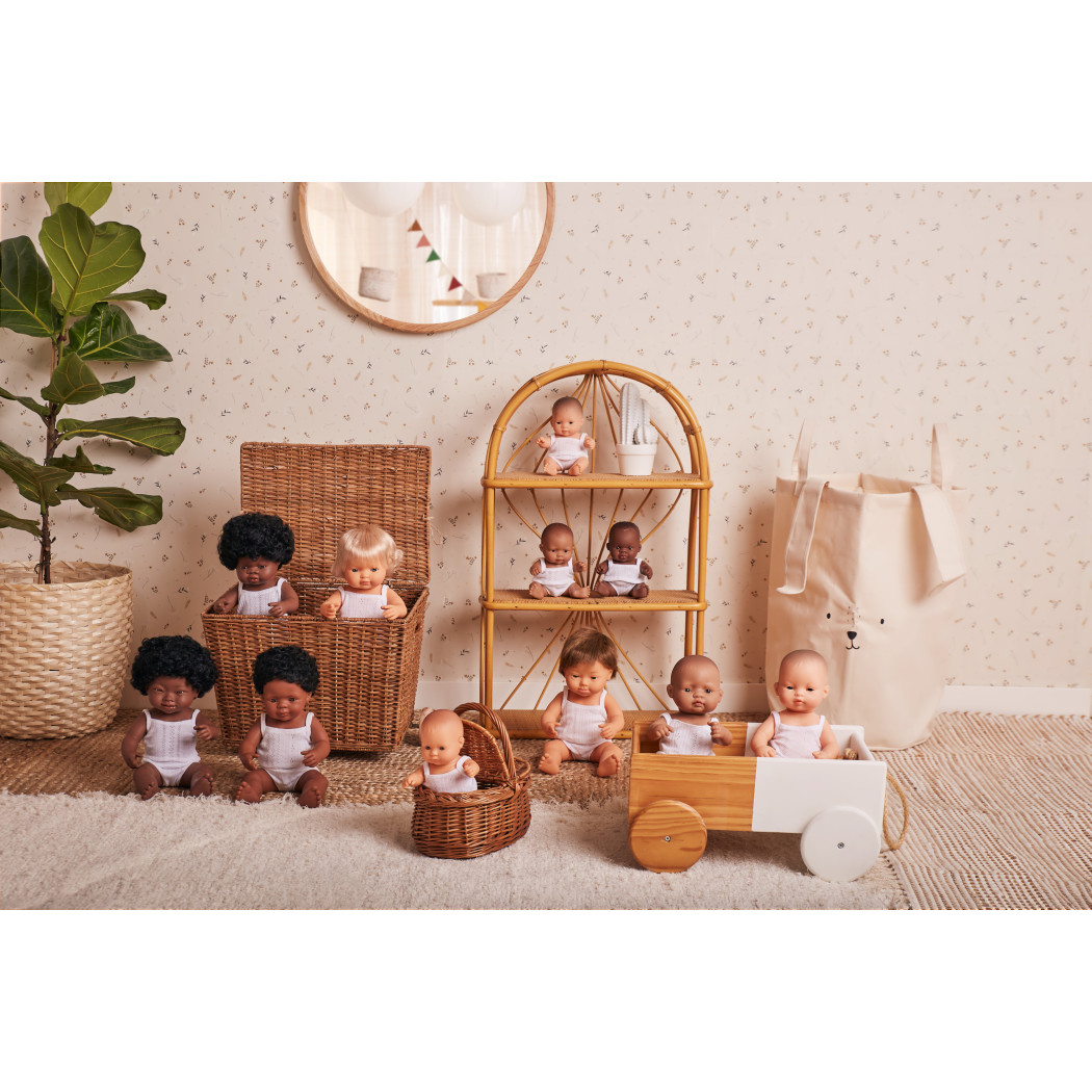 Afrykanka 21 cm - Lalka Dziewczynka Afrykanka - Miniland Baby - Miniland