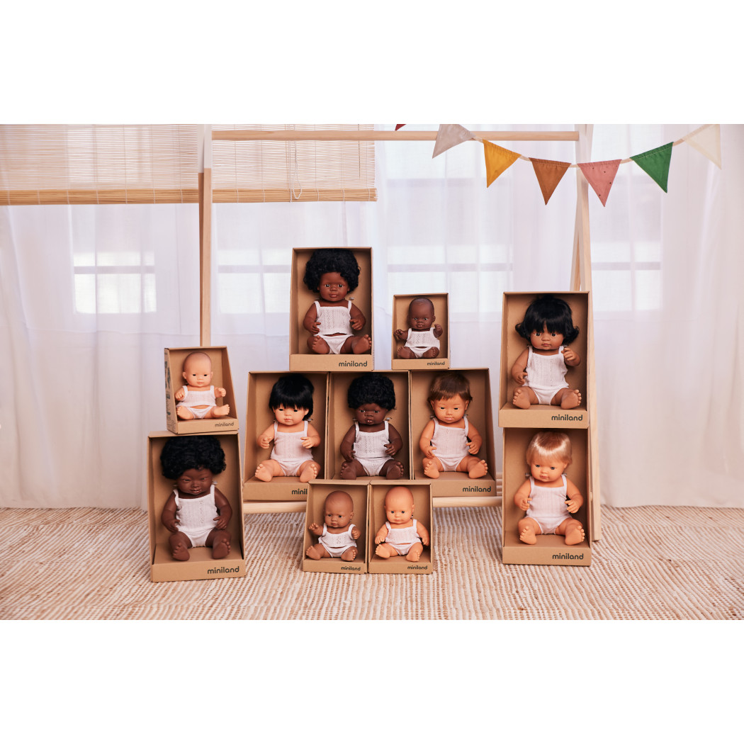 Azjatka 21 cm - Lalka Dziewczynka Azjatka - Miniland Baby - Miniland