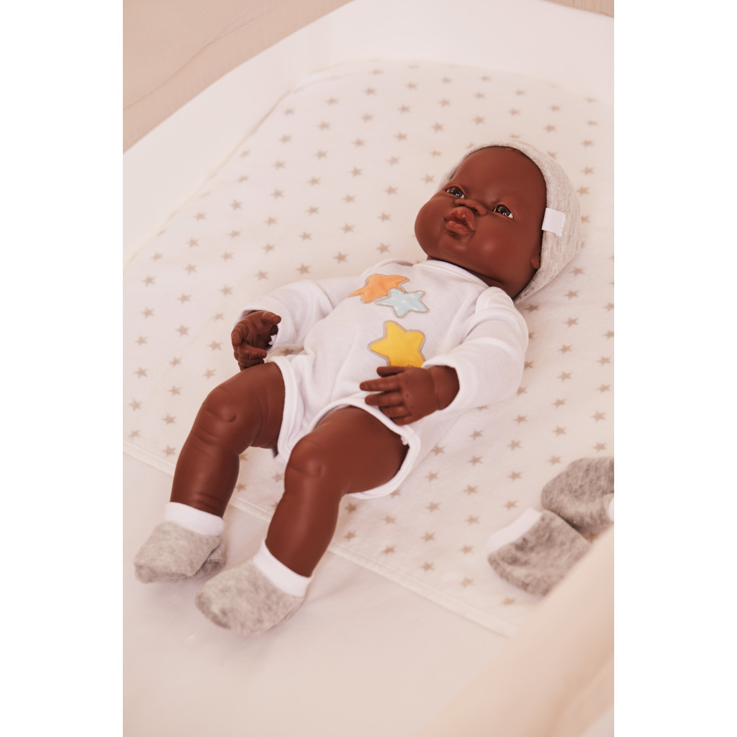 Afrykańczyk 32 - Lalka Chłopiec Afrykańczyk 32 cm + Ubranko Miniland Baby - Miniland Doll - Miniland