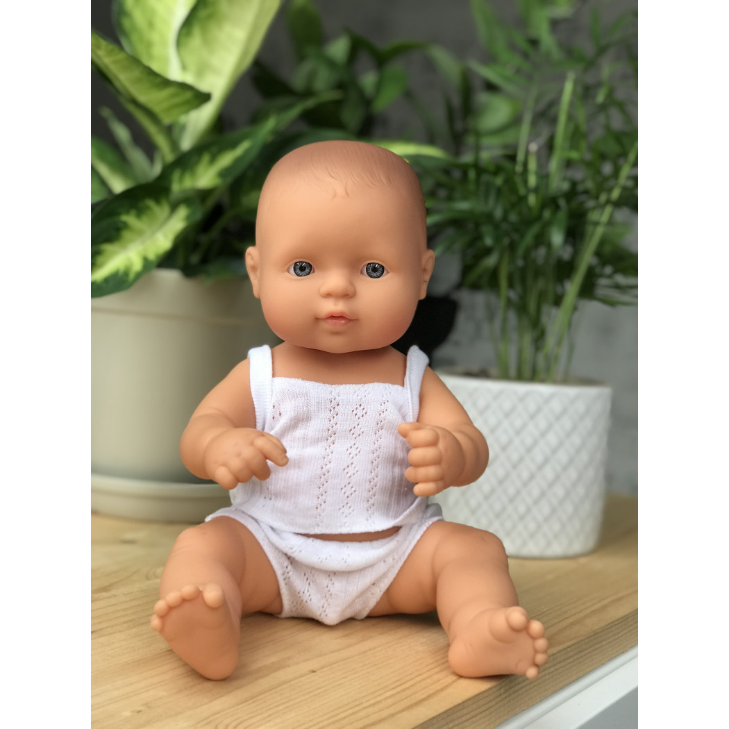 Europejka 32 - Lalka Dziewczynka Europejka 32 cm + Ubranko Miniland Baby - Miniland Doll - Miniland