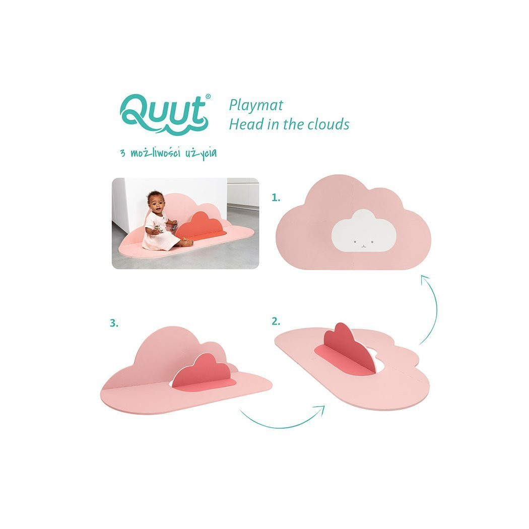 WYPRZEDAŻ Blush Rose - Mata Do Zabawy Piankowa Podłogowa - Chmurka Playmat - 145x90 cm- Quut